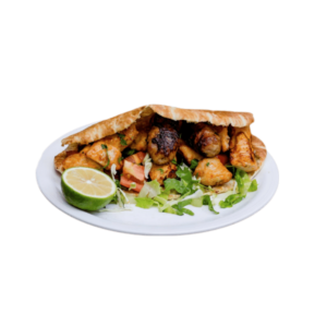 Chicken kebab and Sieftalia